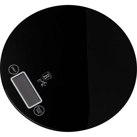  BH/9435, Báscula de cocina digital de vidrio con capacidad de 5 kg, color negro, redonda, eléctrica/a pilas, báscula de cocina digital redonda, báscula, utensilios de cocina