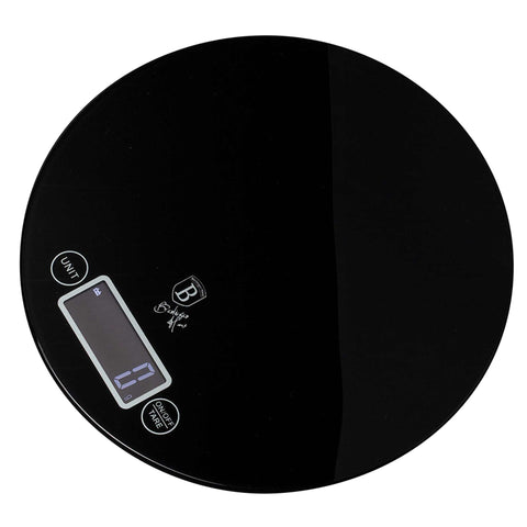  BH/9435, Báscula de cocina digital de vidrio con capacidad de 5 kg, color negro, redonda, eléctrica/a pilas, báscula de cocina digital redonda, báscula, utensilios de cocina