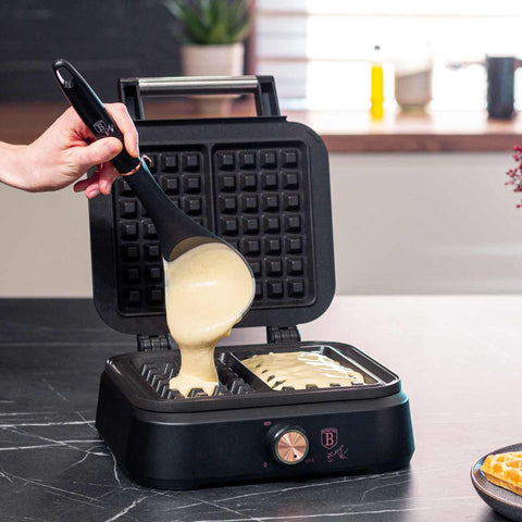  BH/9439, Waflera belga, Negra, Oro rosa, Waflera eléctrica, Waflera eléctrica, Gofre belga, Electrodomésticos de cocina