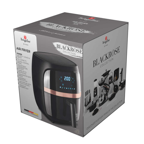 BH/9445, Freidora de aire 3,2L, negra, oro rosa, freidora de aire, eléctrica, freidora de aire digital, freidora de aire, freidora sin aceite, Berlinger Haus, Promintra, caja de regalo, conceptual, estilo de vida