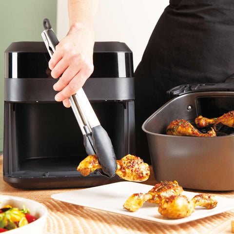  BH/9446, Freidora de aire de 6,3 L con ventana visible, color negro y oro rosa, eléctrica, digital, sin aceite, con ventana, electrodomésticos de cocina