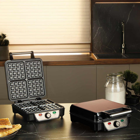  BH/9452, waflera de 4 rebanadas, oro rosa, waflera eléctrica, electrodomésticos de cocina