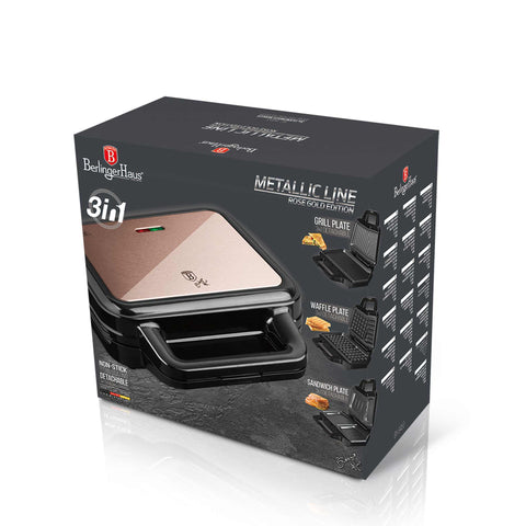 Sandwichera 3 En 1 Con Placas Desmontables