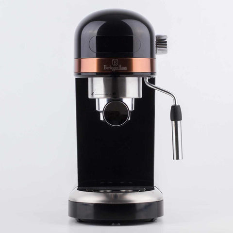 Cafetera eléctrica, cafetera espresso con espumador de leche, eléctrica, cafetera espresso, negra, oro rosa, BH/9462