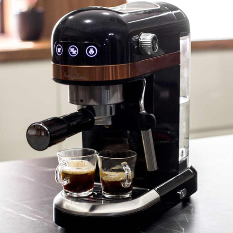  BH/9462, Cafetera digital espresso, Negra, Oro rosa, Cafetera espresso, Eléctrica, Cafetera eléctrica, Cafetera espresso con espumador de leche, Electrodomésticos, Cafetera