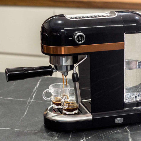  BH/9462, Cafetera digital espresso, Negra, Oro rosa, Cafetera espresso, Eléctrica, Cafetera eléctrica, Cafetera espresso con espumador de leche, Electrodomésticos, Cafetera