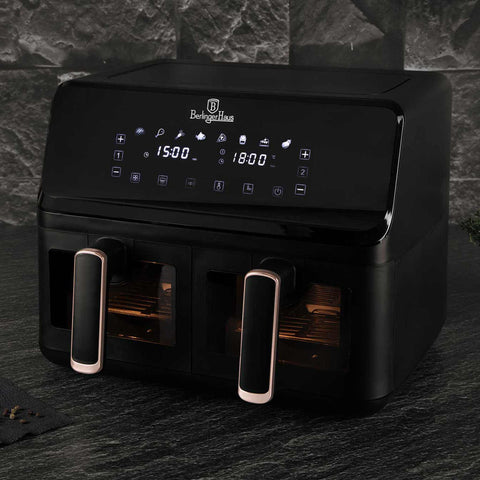  BH/9469, Freidora de aire de doble cesta 4,1L + 4,1L con ventanas visibles, Negro, Oro rosa, freidora de aire doble, eléctrica, freidora de aire digital, freidora de aire, aceite, freidora sin aceite, freidora de aire de doble cesta, freidora de aire con ventana, Electrodomésticos de cocina, Freidora de aire