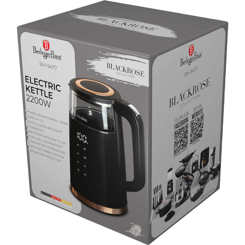 Hervidor eléctrico digital, eléctrico, hervidor eléctrico, negro, oro rosa, NUEVO, BH/9477