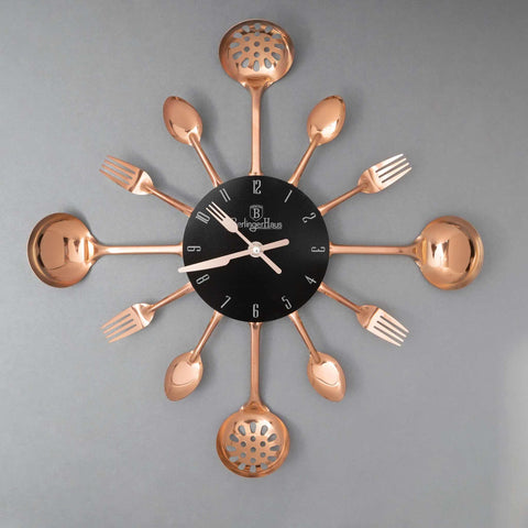 Reloj de pared de cocina, eléctrico, batería, reloj de pared de cocina, negro, oro rosa, BH/9480