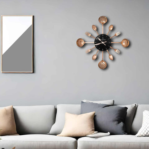  BH/9480, Reloj de pared para cocina, Negro, Oro rosa, Eléctrico/Batería