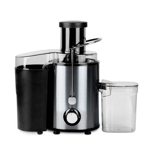 Product image of Juice extractor. Part of the Black Vantage Collection/Matte Black Collection/Black Silver Collection/Eternal Collection . Features: • Material: stainless steel body, stainless steel filter • Capacity: 600 ml juice cup, 1300 ml pulp cup • 220-240V 50-60Hz 500W • Length of power c.... (Studio view). Official Berlinger Haus product, boosted by Promintra sl.