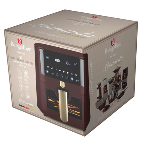  BH/9489,LP,BH,271,Freidora de aire de 5L con ventana visible,Matt Bordeaux,Freidora de aire,Eléctrica,Freidora de aire digital,Freidora de aire sin aceite,Freidora de aire con ventana,Electrodomésticos de cocina