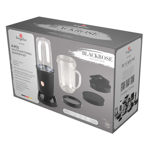  BH/9506, juego de licuadora multifunción de 6 piezas, negro, oro rosa, juego de licuadora, eléctrica, multifuncional, para hacer jugos y batidos, electrodomésticos de cocina, licuadora