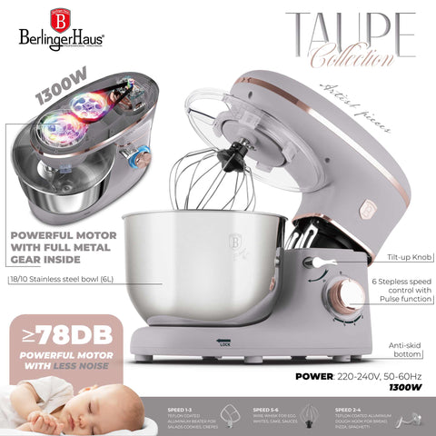  BH/9508, Robot de cocina, Mate Taupe, Robot de cocina, Eléctrico, Batidora de pie, Robot de cocina, Electrodomésticos de cocina
