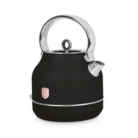 Product image of Electric kettle with thermometer. Part of the Black Rose Collection . Features: • Material: 18/10 stainless steel • Capacity: 1,7L • Voltage: 220-240V,50/60Hz • Power: 2200W • Size: 26*20*28 cm • Length of power cord: 75 cm • C.... (Studio view). Official Berlinger Haus product, boosted by Promintra sl.