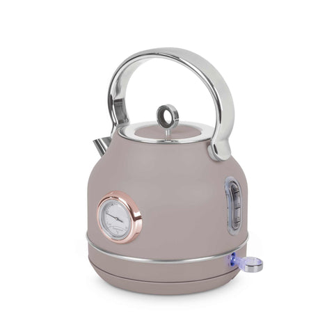 Product image of Electric kettle with thermometer. Part of the Taupe Collection . Features: • Material: 18/10 stainless steel • Capacity: 1,7L • Voltage: 220-240V,50/60Hz • Power: 2200W • Size: 26*20*28 cm • Length of power cord: 75 cm • C.... (Studio view). Official Berlinger Haus product, boosted by Promintra sl.