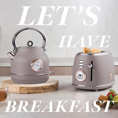 Product image of Electric kettle with thermometer. Part of the Taupe Collection . Features: • Material: 18/10 stainless steel • Capacity: 1,7L • Voltage: 220-240V,50/60Hz • Power: 2200W • Size: 26*20*28 cm • Length of power cord: 75 cm • C.... (Studio view). Official Berlinger Haus product, boosted by Promintra sl.