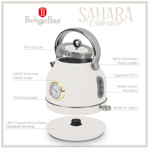  BH/9515, Hervidor eléctrico con termómetro, Crema mate, Hervidor eléctrico k., Eléctrico, Electrodomésticos de cocina, Hervidor