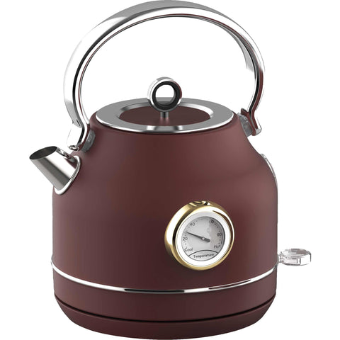 Product image of Electric kettle with thermometer. Part of the Leonardo Collection . Features: • Material: 18/10 stainless steel • Capacity: 1,7L • Voltage: 220-240V,50/60Hz • Power: 2200W • Size: 26*20*28 cm • Length of power cord: 75 cm • C.... (Studio view). Official Berlinger Haus product, boosted by Promintra sl.