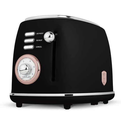  BH/9517, Tostadora, Negra, Oro Rosa, Tostadora B., Eléctrica, Dos Rebanadas, Electrodomésticos de Cocina