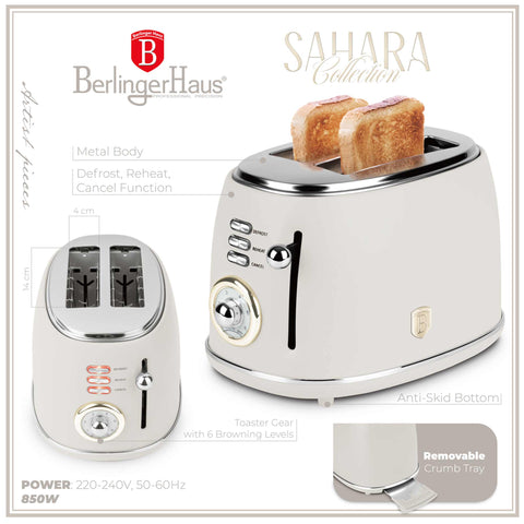 BH/9519, Tostadora, Crema Mate, Tostadora B., Eléctrica, Dos Rebanadas, Electrodomésticos de Cocina