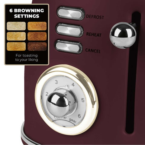  BH/9520, Tostadora, Burdeos mate, tostadora b., eléctrica, dos rebanadas, Electrodomésticos de cocina