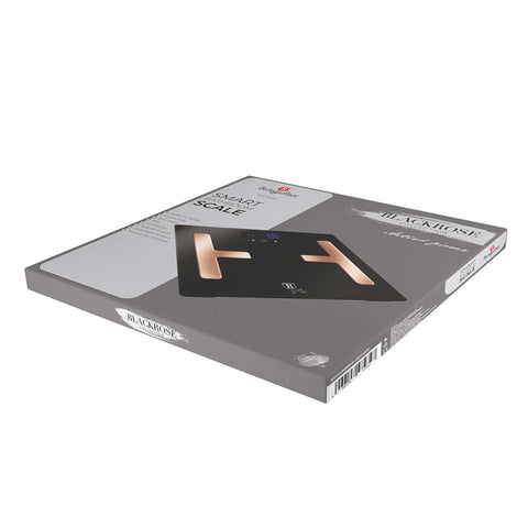  BH/9528, Báscula digital de baño BODYFAT de vidrio con capacidad de 180 kg, color negro y oro rosa, báscula de baño con grasa corporal, eléctrica/batería, báscula de baño digital, báscula de grasa corporal, accesorios de cocina, báscula de baño