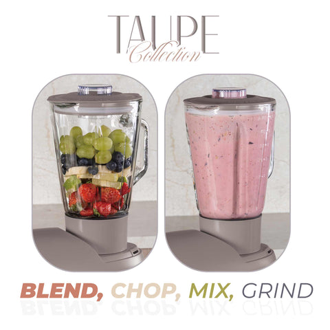  BH/9530, Robot de cocina multifunción 4 en 1, color topo mate, robot de cocina, multiusos, eléctrico, batidora de pie, robot de cocina