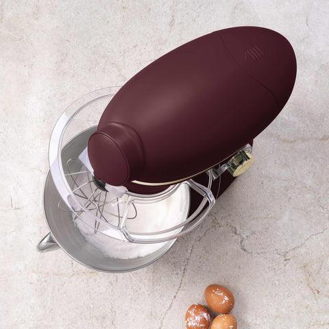 BH/9531, Robot de cocina multifunción 4 en 1, Matt Bordeaux, robot de cocina, multiusos, eléctrico, batidora de pie, robot de cocina, Imagen tipo estilo de vida: detalles y funciones.