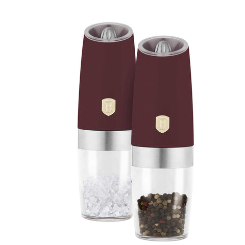  BH/9541, Juego de 2 molinillos de sal y pimienta por gravedad, color Burdeos mate, juego de molinillos de sal y pimienta d., eléctrico/a batería, juego de molinillos de sal y pimienta por gravedad, juego de molinillos de sal y pimienta eléctricos, juego de molinillos de sal y pimienta