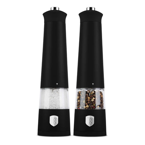  BH/9543, Juego de 2 molinillos eléctricos de sal y pimienta, negro mate, juego de molinillos de sal y pimienta, eléctrico/batería, juego de molinillos eléctricos de sal y pimienta, juego de molinillos de sal y pimienta, utensilios de cocina, molinillo de sal y pimienta