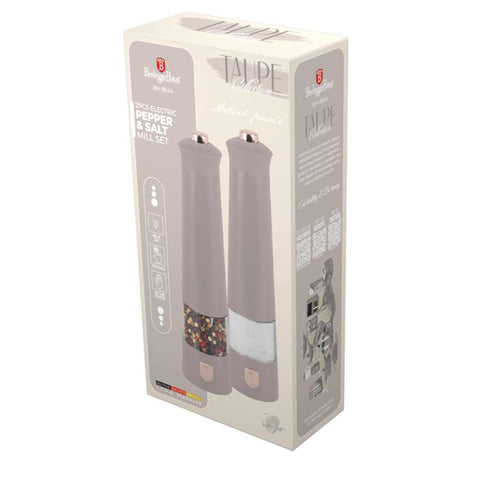  BH/9544, Juego de 2 molinillos eléctricos de sal y pimienta, color topo mate, juego de molinillos de sal y pimienta, eléctrico/a batería, juego de molinillos eléctricos de sal y pimienta, juego de molinillos de sal y pimienta