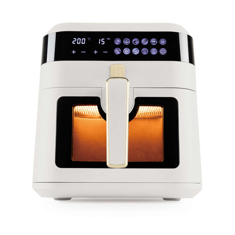  BH/9546, Freidora de aire de 6,3 L con ventana visible, color crema mate, eléctrica, digital, sin aceite, con ventana, electrodomésticos