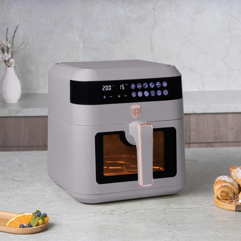 BH/9547, NEW, Air fryer 6,3L visible window, matt-taupe, air fryer, electric, digital air fryer, airfryer, oil-free fryer, air fryer with window