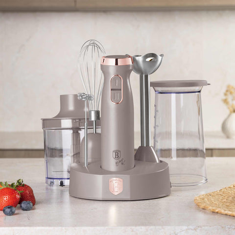  BH/9562, batidora de mano 6 en 1, color topo mate, eléctrica, de inmersión, con soporte, electrodomésticos