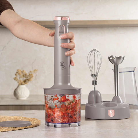  BH/9562, batidora de mano 6 en 1, color topo mate, eléctrica, de inmersión, con soporte, electrodomésticos