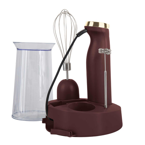 BH/9563, batidora de mano 6 en 1, Matt Bordeaux, batidora de mano eléctrica, batidora de inmersión, batidora de mano con soporte, electrodomésticos de cocina, batidora de mano