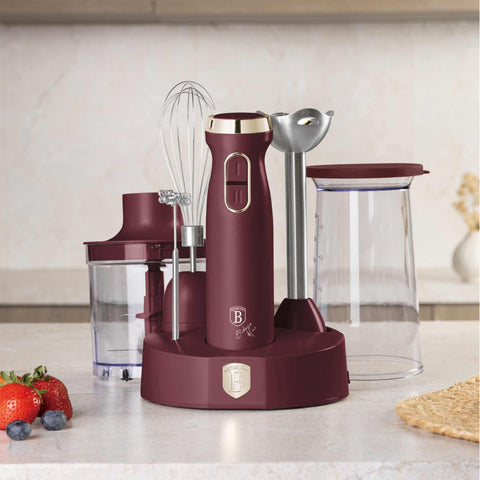 BH/9563, batidora de mano 6 en 1, Matt Bordeaux, batidora de mano eléctrica, batidora de inmersión, batidora de mano con soporte, electrodomésticos de cocina, batidora de mano