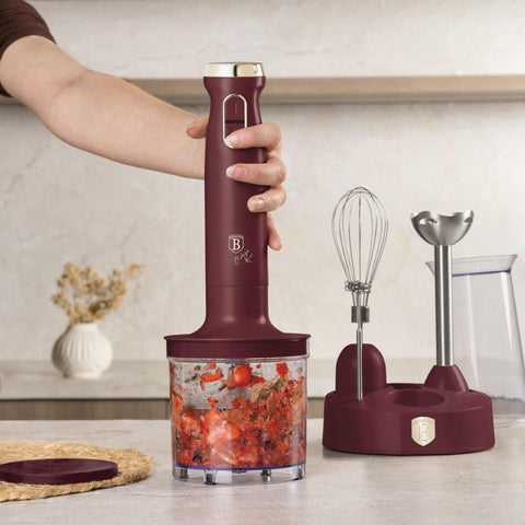 BH/9563, batidora de mano 6 en 1, Matt Bordeaux, batidora de mano eléctrica, batidora de inmersión, batidora de mano con soporte, electrodomésticos de cocina, batidora de mano
