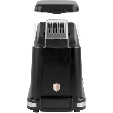 Product image of Popcorn maker. Part of the Black Rose Collection . Features: • Material: stainless steel and plastic • 100-240 V, 50/60Hz, 1100 W • Color: black- rose gold. (Studio view). Official Berlinger Haus product, boosted by Promintra sl.
