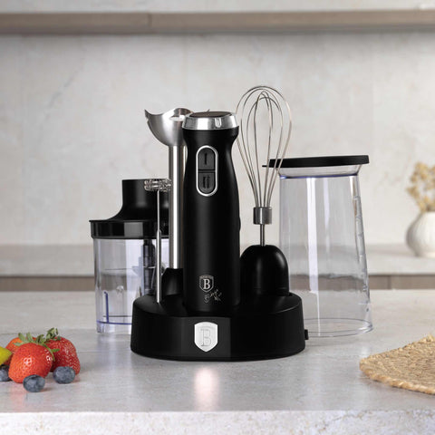  BH/9597, batidora de mano 6 en 1, color negro mate, eléctrica, de inmersión, con soporte, electrodomésticos