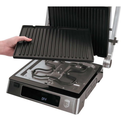  BH/9603, Parrilla eléctrica digital con bandeja recogedora de aceite, acero inoxidable, parrilla eléctrica digital, eléctrica, parrilla eléctrica de mesa, parrilla de interior, parrilla de contacto, digital, pantalla LED, parrillas y barbacoa, parrilla eléctrica