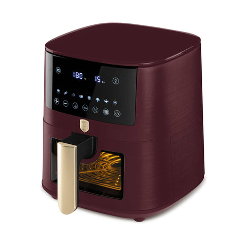 BH/9606, Freidora de aire de 8 l con ventana visible, Burdeos mate, freidora de aire, eléctrica, freidora de aire digital, freidora de aire, freidora de aire sin aceite, freidora de aire con ventana, electrodomésticos de cocina