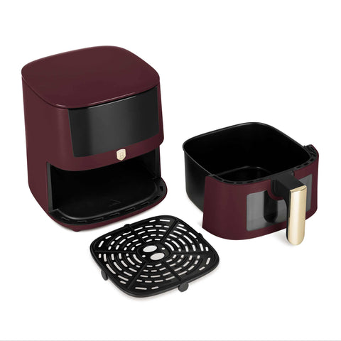 BH/9606, Freidora de aire de 8 l con ventana visible, Burdeos mate, freidora de aire, eléctrica, freidora de aire digital, freidora de aire, freidora de aire sin aceite, freidora de aire con ventana, electrodomésticos de cocina