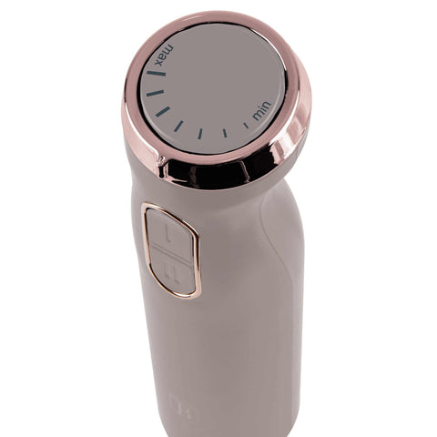 Product image of Hand blender. Part of the Taupe Collection . Features: • Material: stainless steel, plastic • Voltage: 220-240V 50-60Hz • Power: 800W • Color: matt taupe. (Studio view). Official Berlinger Haus product, boosted by Promintra sl.