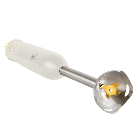 Product image of Hand blender. Part of the Sahara Collection . Features: • Material: stainless steel, plastic • Voltage: 220-240V 50-60Hz • Power: 800W • Color: matt cream. (Studio view). Official Berlinger Haus product, boosted by Promintra sl.