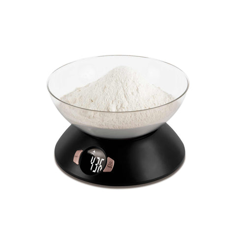  BH/9620, Báscula de cocina con recipiente, Negra, Oro rosa, Eléctrica/batería, Báscula de cocina digital con recipiente