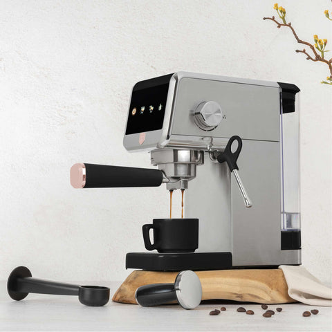  BH/9622, Cafetera digital espresso, Negra, Oro rosa, Cafetera espresso, Eléctrica, Cafetera eléctrica, Cafetera espresso con espumador de leche, Electrodomésticos de cocina, Cafetera