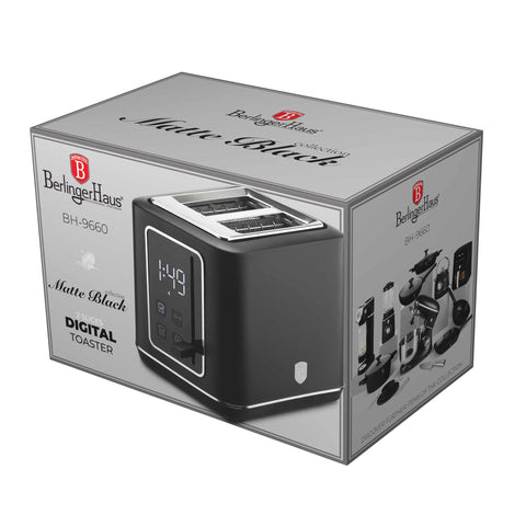  BH/9660, Tostadora digital, Negra, Plateada, Tostadora eléctrica, Tostadora de dos rebanadas, Electrodomésticos de cocina