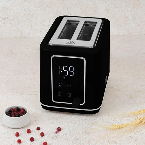  BH/9660, Tostadora digital, Negra, Plateada, Tostadora eléctrica, Tostadora de dos rebanadas, Electrodomésticos de cocina